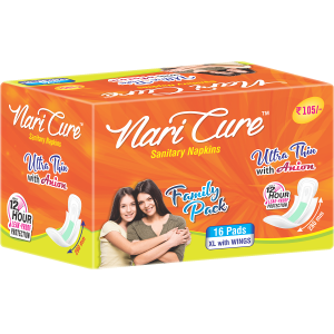 Nari Cure Sanitary Napkin XL ( Cottony) Tri Fold Ultra Thin With Anion (Combo Pack)-6 pcs in a pack)
