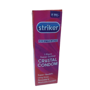 STRIKER- Silicone Condoms, Extra Ribbed, Reusable Chocolate colour (1 piece in a pack)